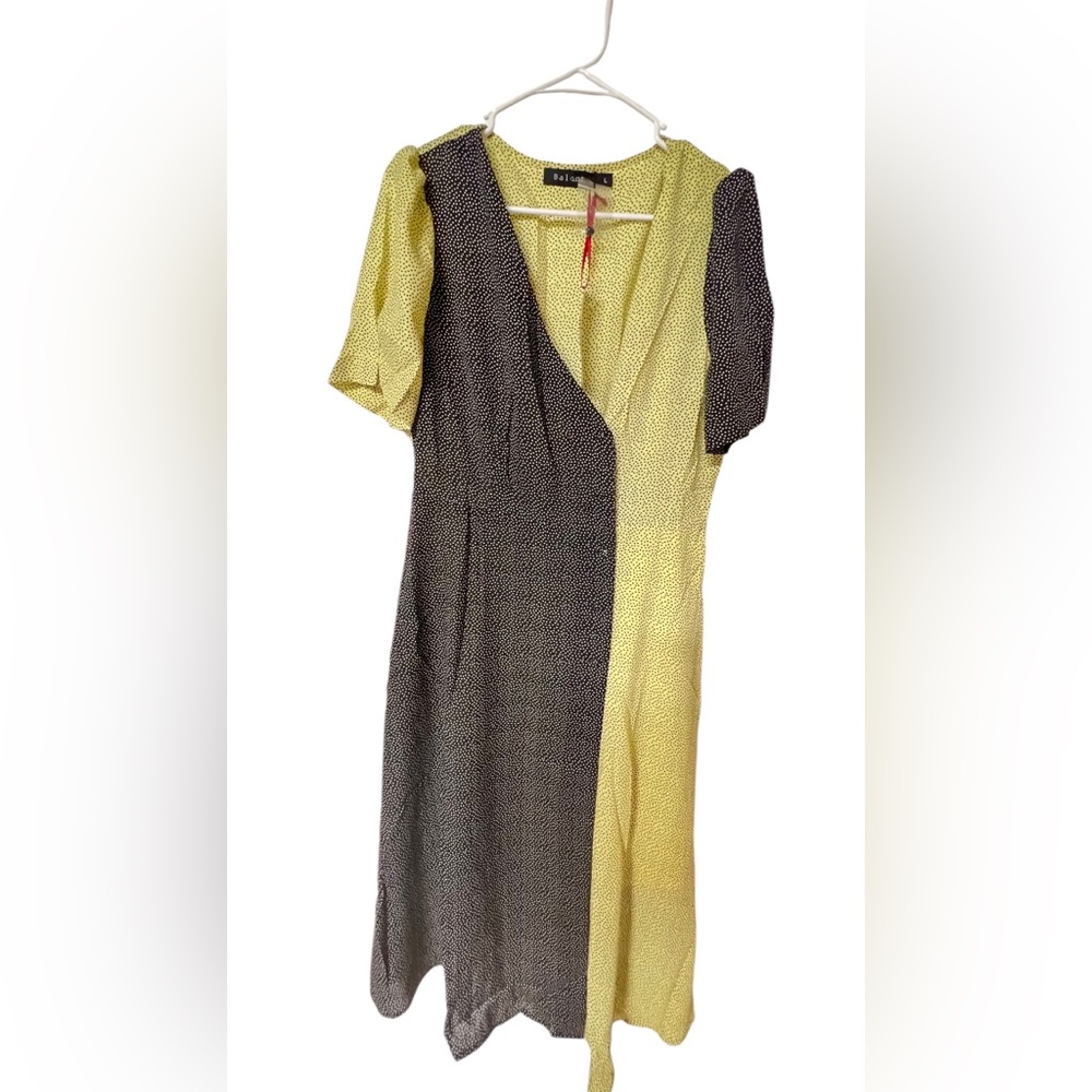 Baloot Black & Yellow Pooka Dot Dress